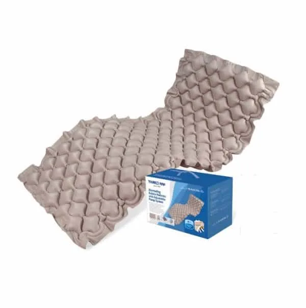 A bubble mattress with its pump