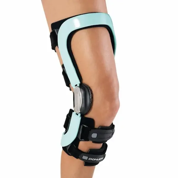 DonJoy Defiance custom knee brace worn on the leg