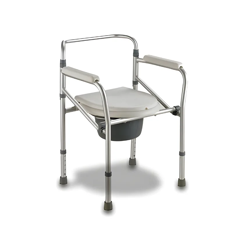 A folding commode
