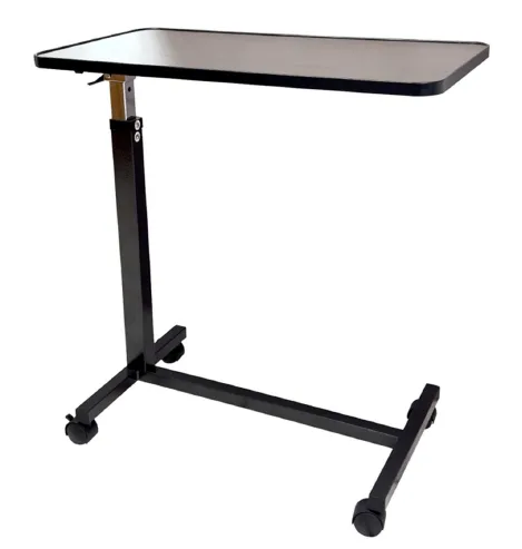 An over-bed table on wheels