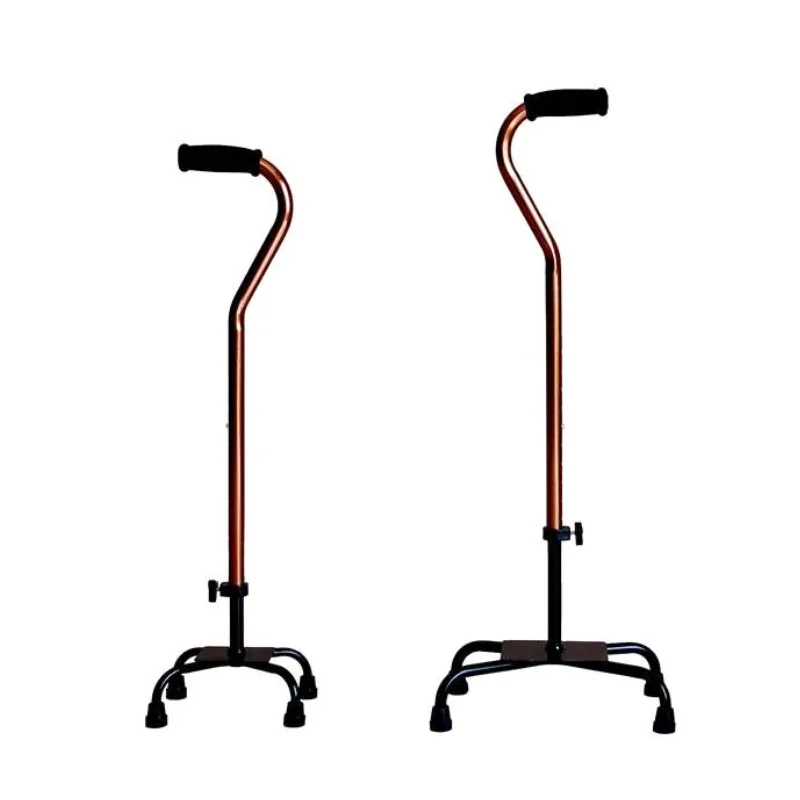 A quad cane with four feet