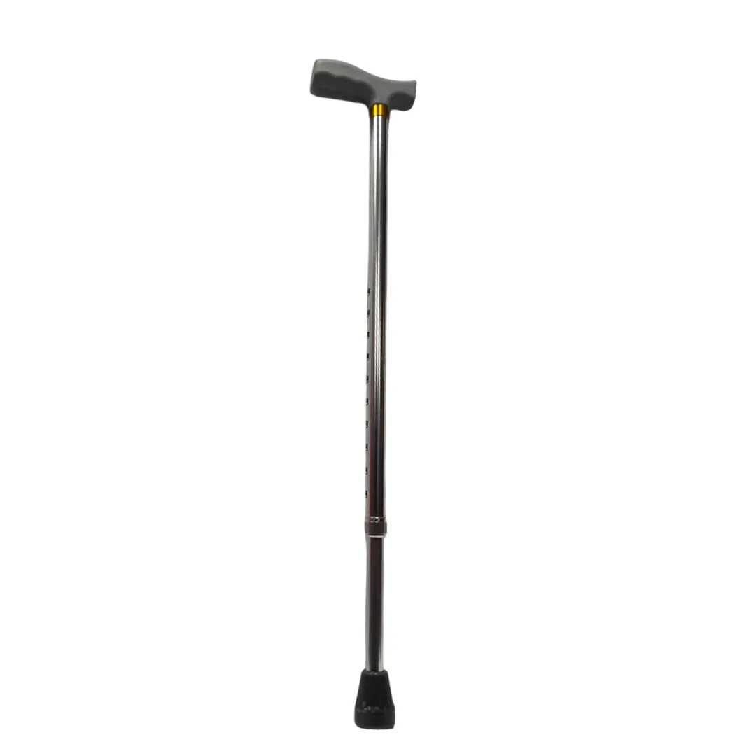An adjustable aluminium walking cane